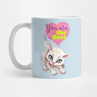 Sweet cute white kitten best friend. Love you cat. Mug